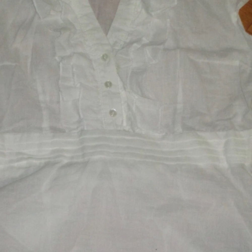 Body Central White Ruffled Blouse
